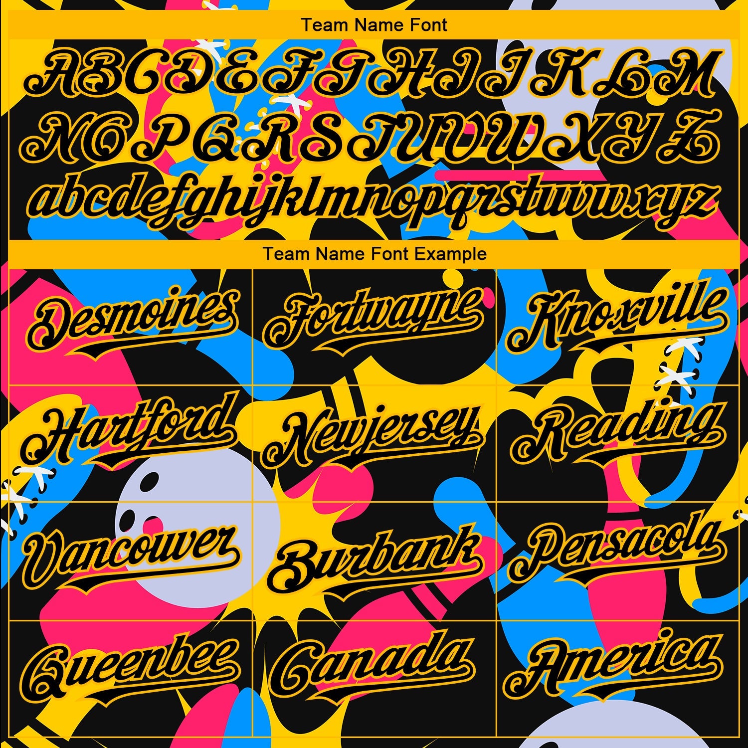 Custom Black Yellow 3D Pattern Design Bowling Authentic Baseball Jersey view 4