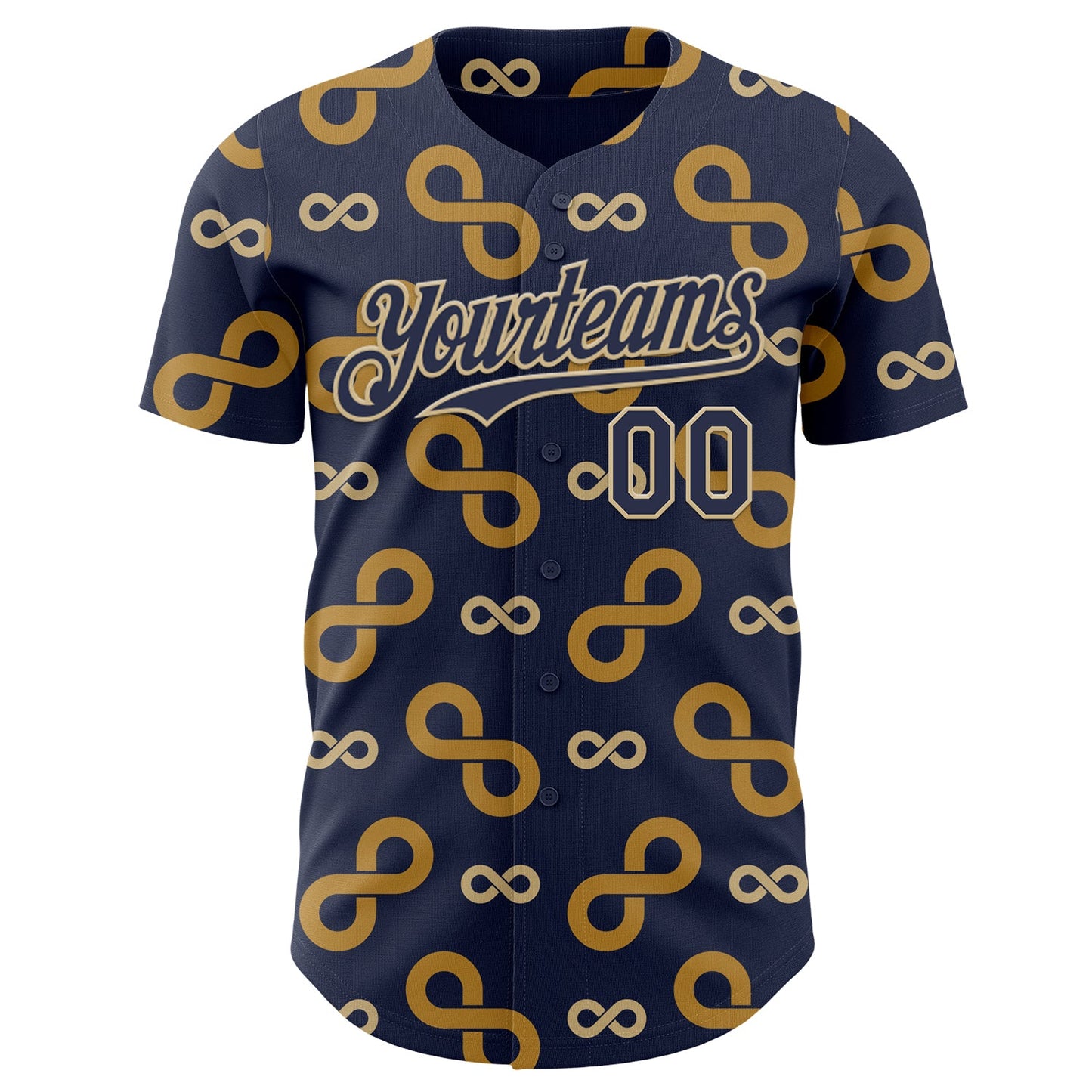 Custom Navy-Vegas Gold Autism Acceptance Gold Infinity Authentic Baseball Jersey view 2