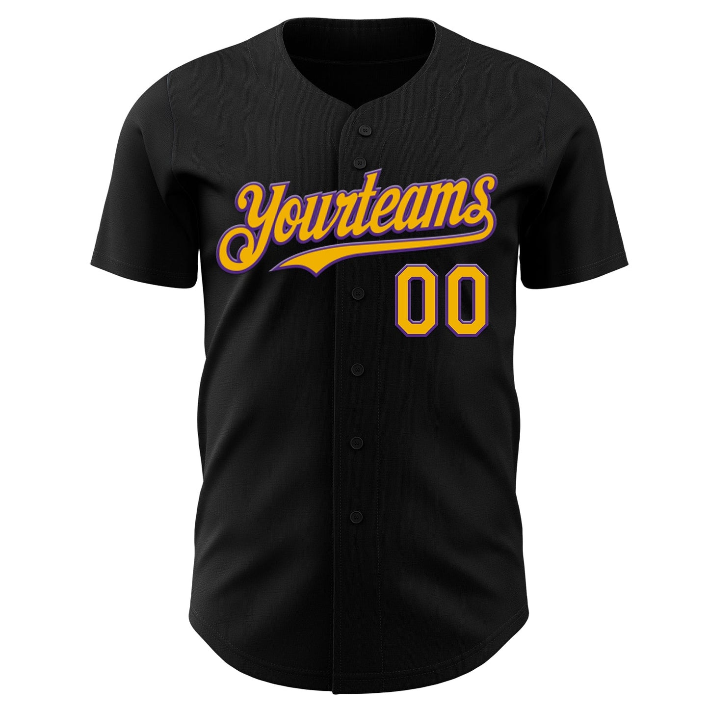 Custom Black Gold-Purple Autism Awareness Support Puzzle Infinity Authentic Baseball Jersey view 2