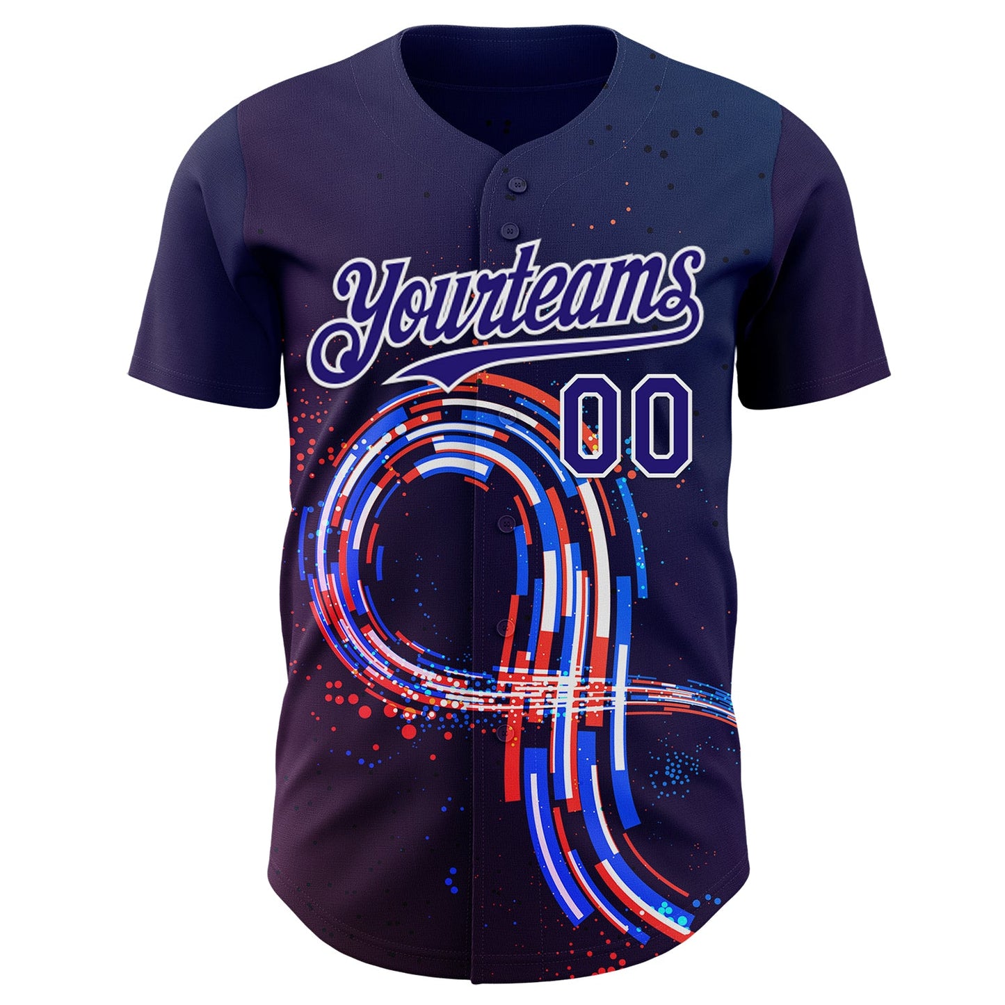Custom Purple Dark Purple-White Autism Acceptance Infinity Authentic Baseball Jersey view 2