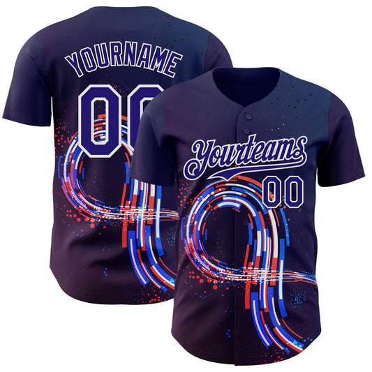 Custom Purple Dark Purple-White Autism Acceptance Infinity Authentic Baseball Jersey - Main View