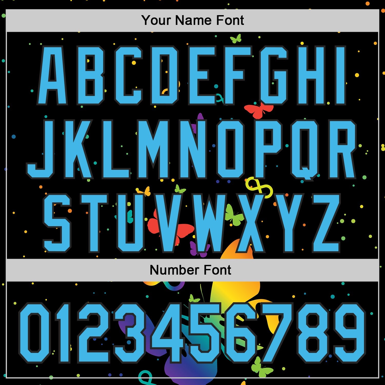 Custom Black-Sky Blue Autism Acceptance Rainbow Infinity Authentic Baseball Jersey view 5