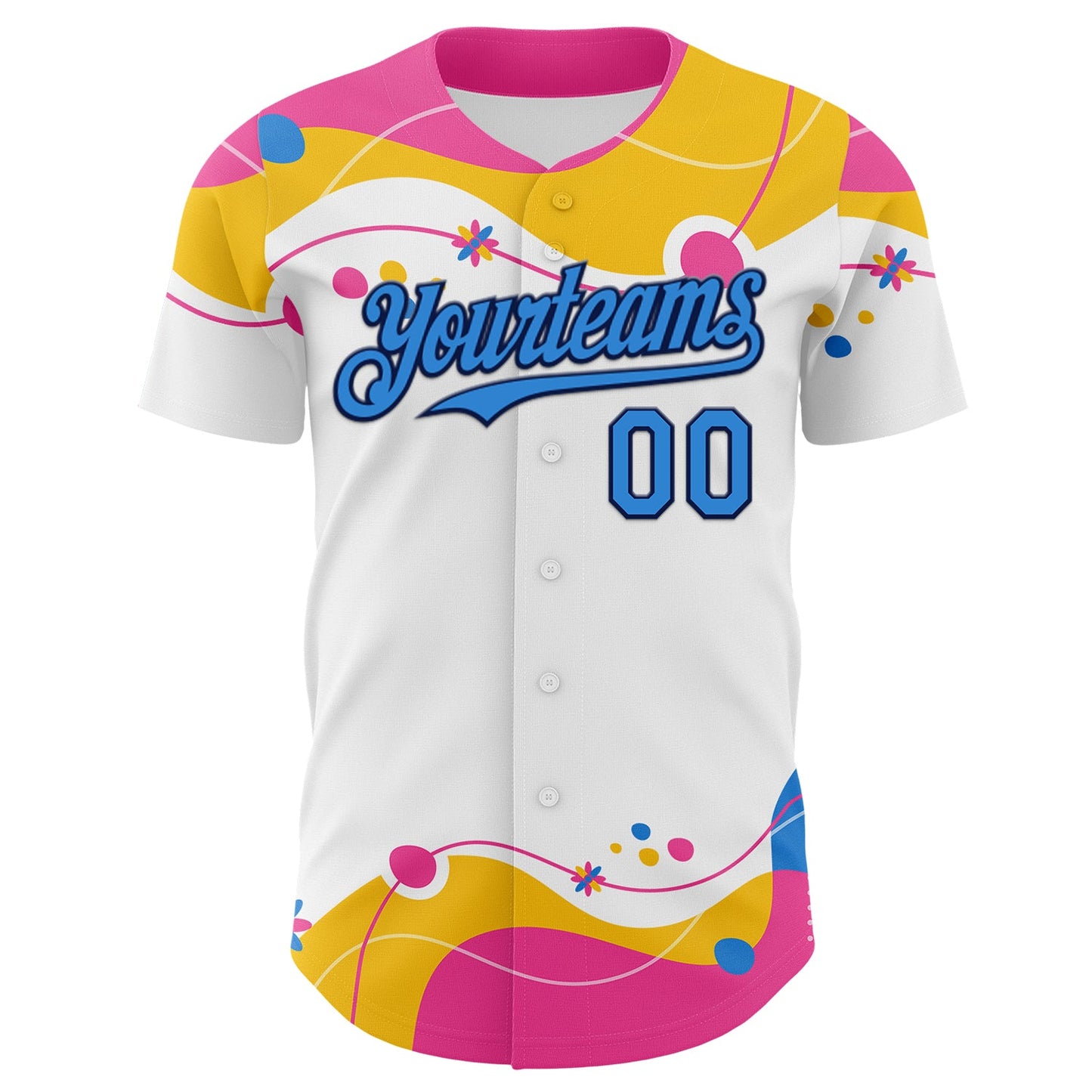 Custom White Electric Blue-Navy Autism Awareness Puzzle Infinity Lightbulb Authentic Baseball Jersey view 2