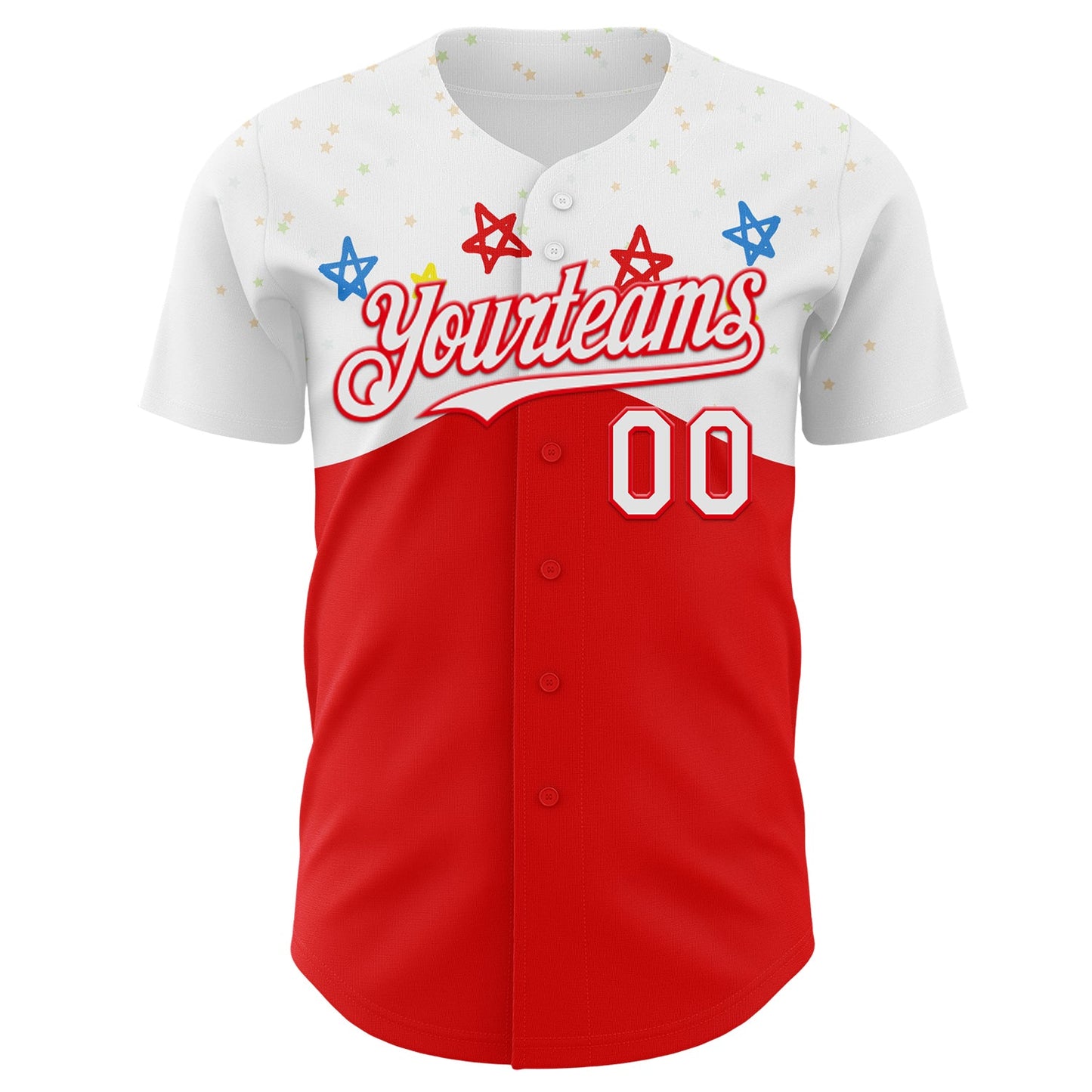 Custom White-Fire Red Autism Awareness Support Puzzle Infinity Authentic Baseball Jersey view 2