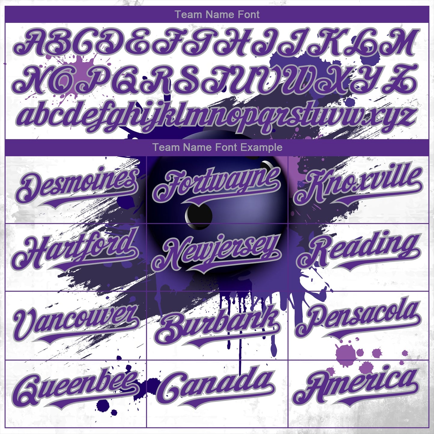 Custom White Purple-Gray 3D Pattern Design Bowling Ball Authentic Baseball Jersey view 4