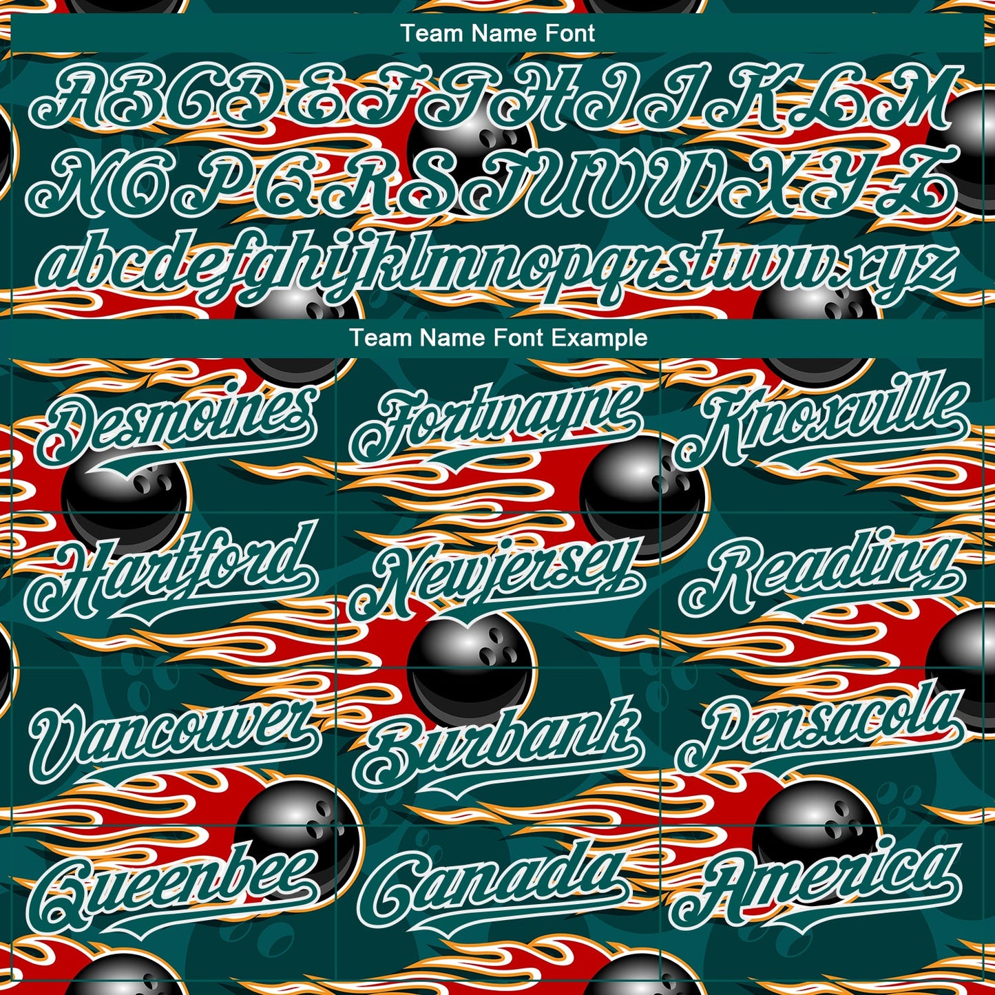 Custom Midnight Green White 3D Pattern Design Bowling Ball With Hotrod Flame Authentic Baseball Jersey view 4