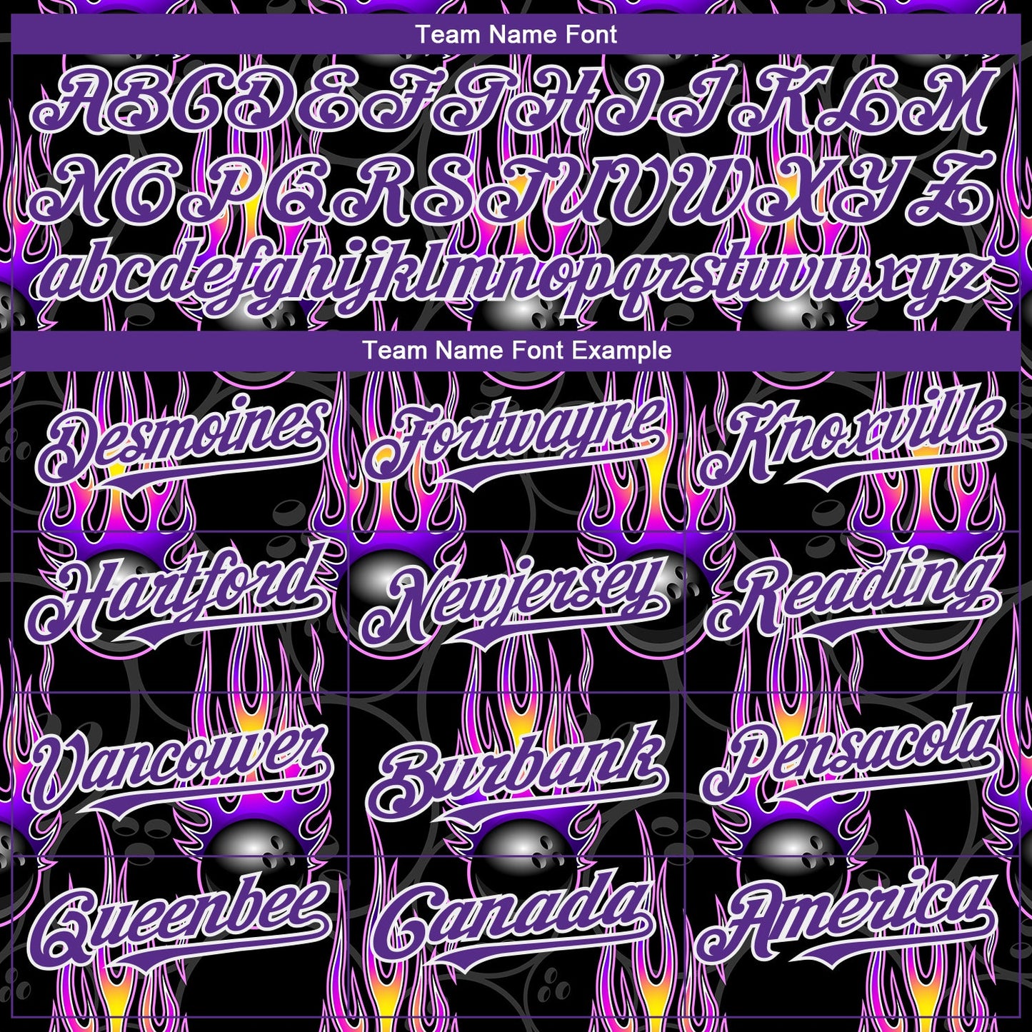 Custom Black Purple-White 3D Pattern Design Bowling Ball With Hotrod Flame Authentic Baseball Jersey view 4