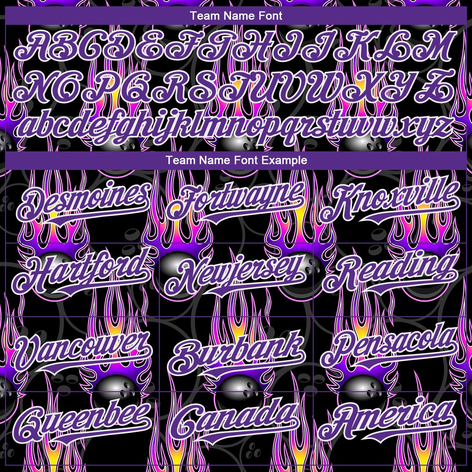 Custom Black Purple-White 3D Pattern Design Bowling Ball With Hotrod Flame Authentic Baseball Jersey view 4