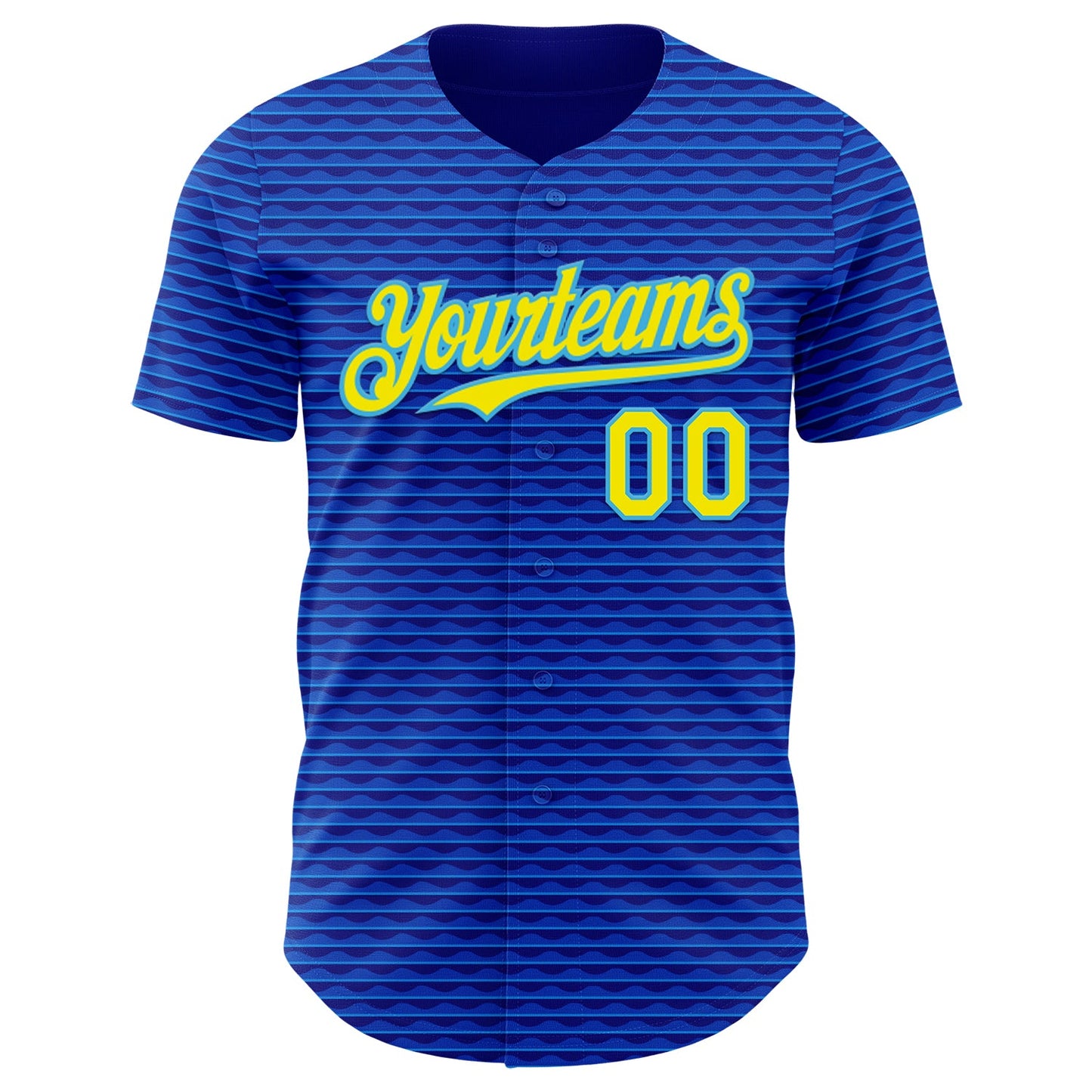 Custom Blue Light Yellow-Sky Blue Brazil Style Authentic Baseball Jersey view 2