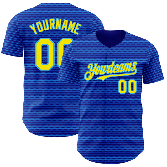 Custom Blue Light Yellow-Sky Blue Brazil Style Authentic Baseball Jersey - Main View