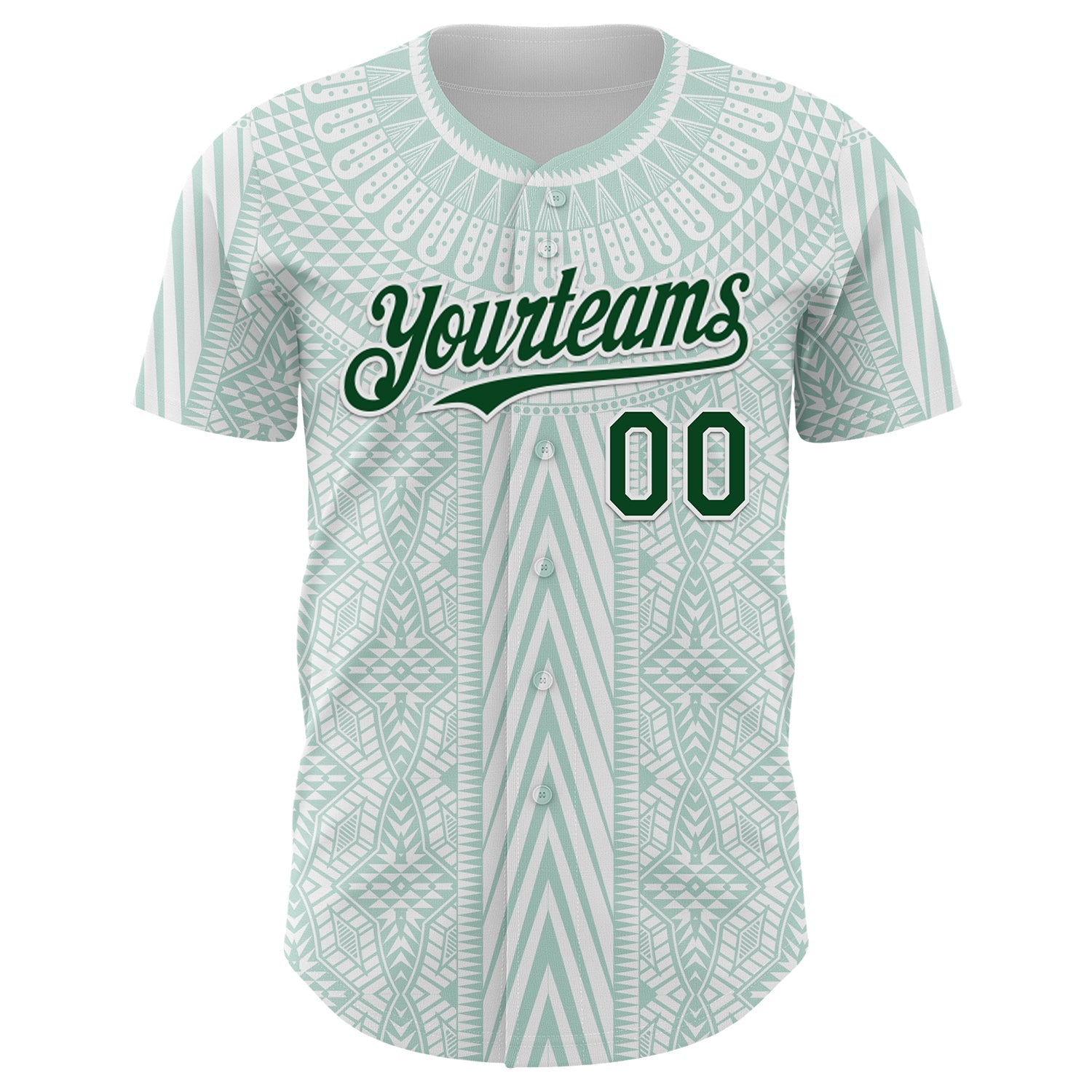 Custom White-Green Mexico Style Authentic Baseball Jersey view 2