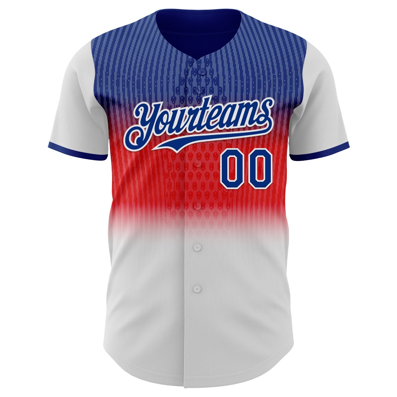 Custom Royal Red-White Colombia Style Authentic Baseball Jersey view 2