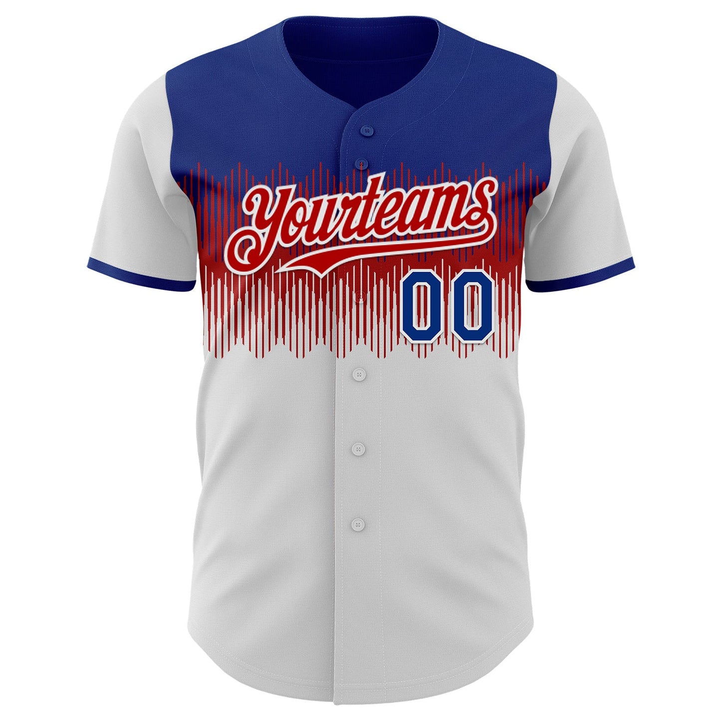 Custom Royal Red-White Colombia Style Authentic Baseball Jersey view 2