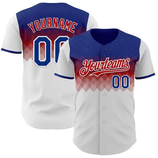 Custom Royal Red-White Colombia Style Authentic Baseball Jersey - Main View