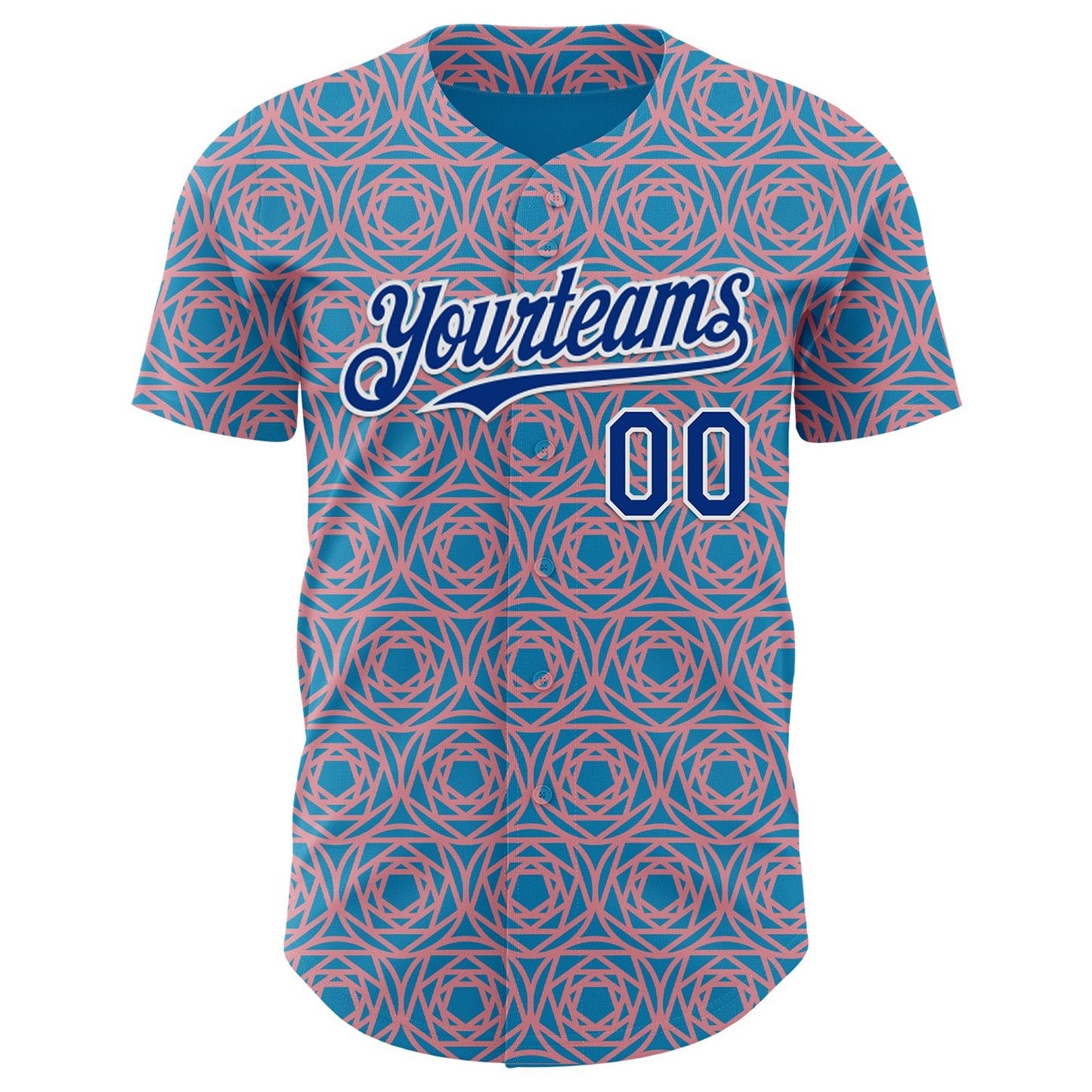 Custom Panther Blue Royal Medium Pink-White Colombia Style Authentic Baseball Jersey view 2