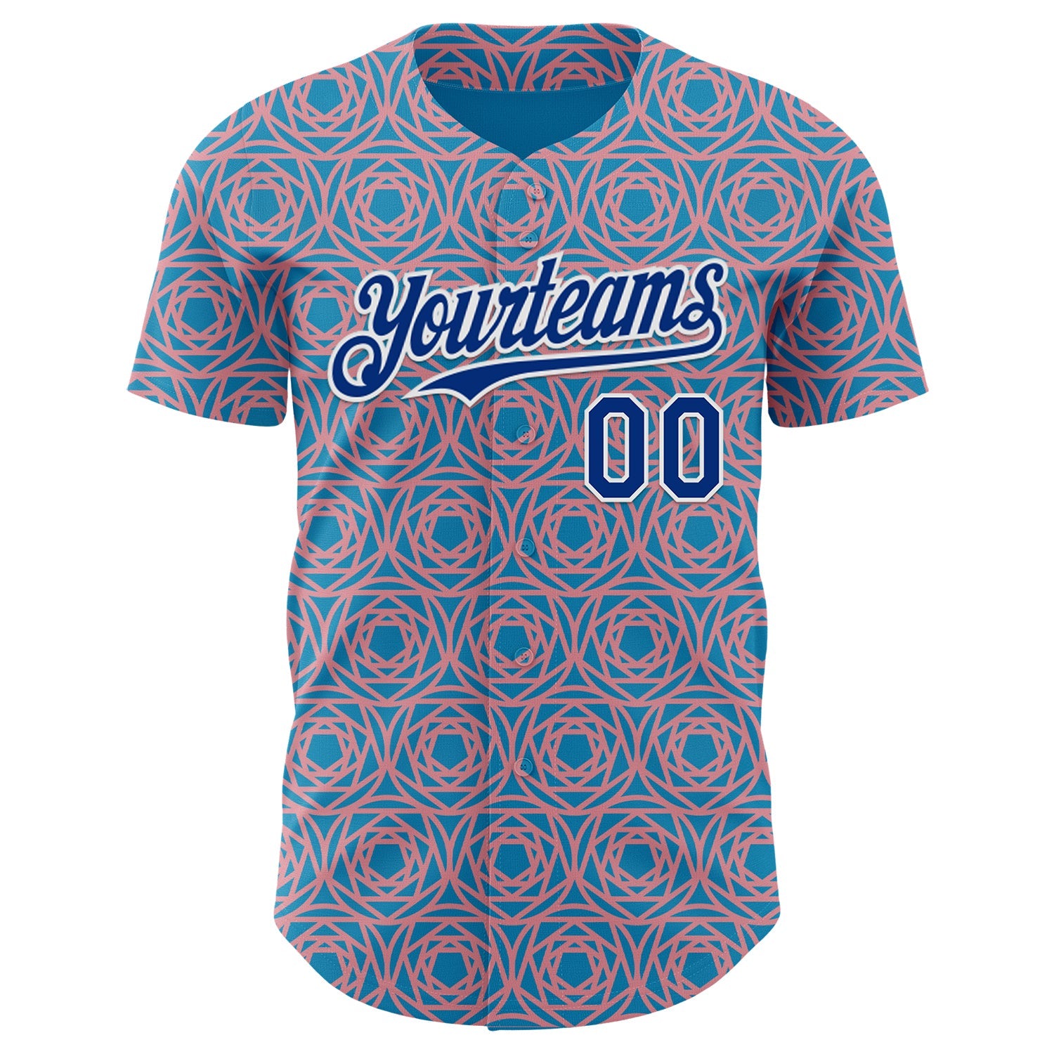 Custom Panther Blue Royal Medium Pink-White Colombia Style Authentic Baseball Jersey view 2