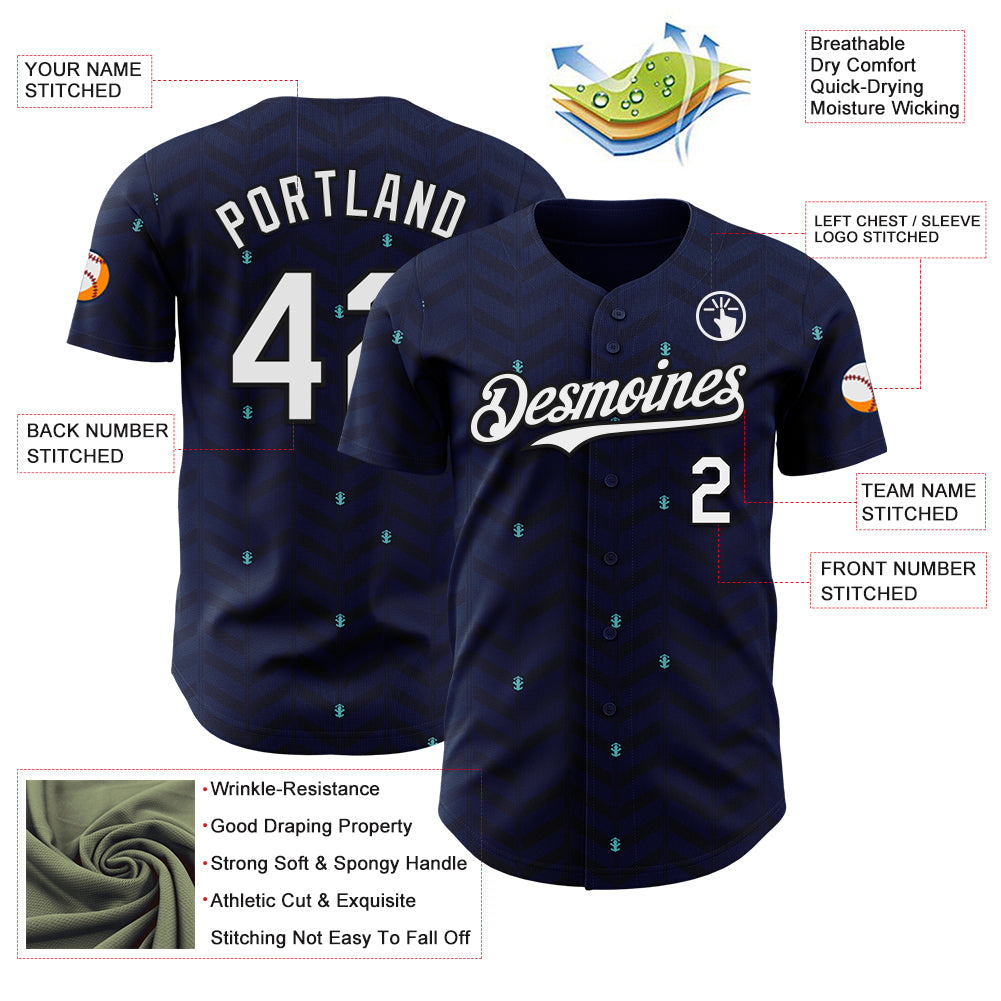 Custom Dark Purple White-Black Germany Style Authentic Baseball Jersey view 3