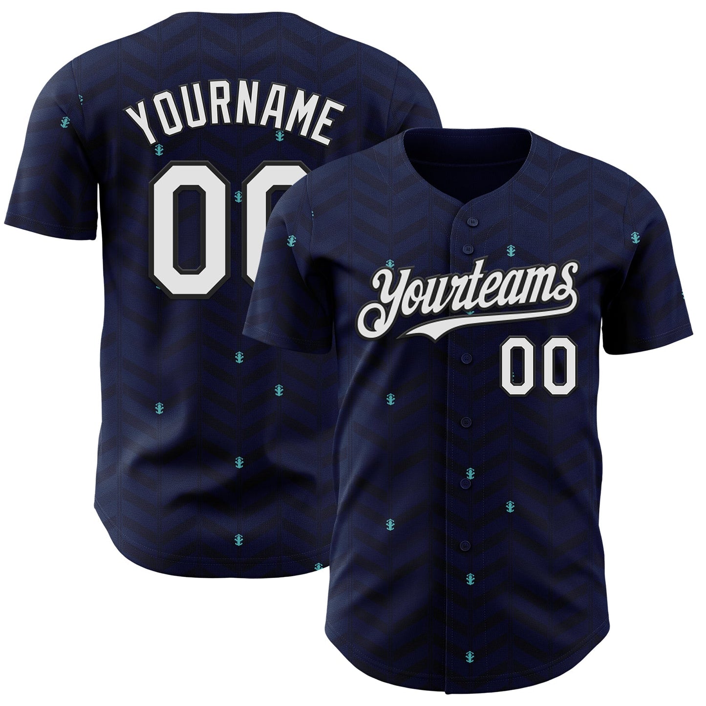 Custom Dark Purple White-Black Germany Style Authentic Baseball Jersey - Main View
