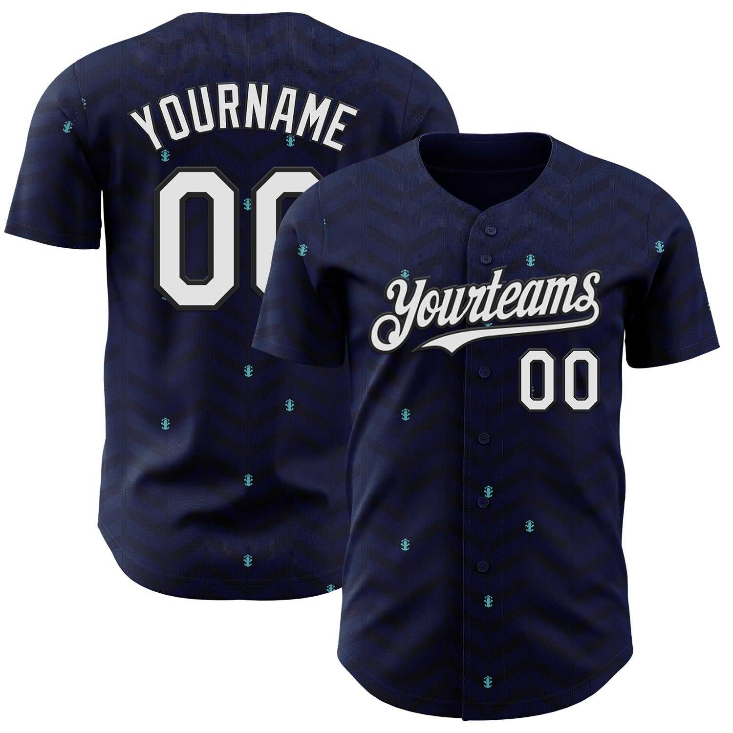 Custom Dark Purple White-Black Germany Style Authentic Baseball Jersey - Main View