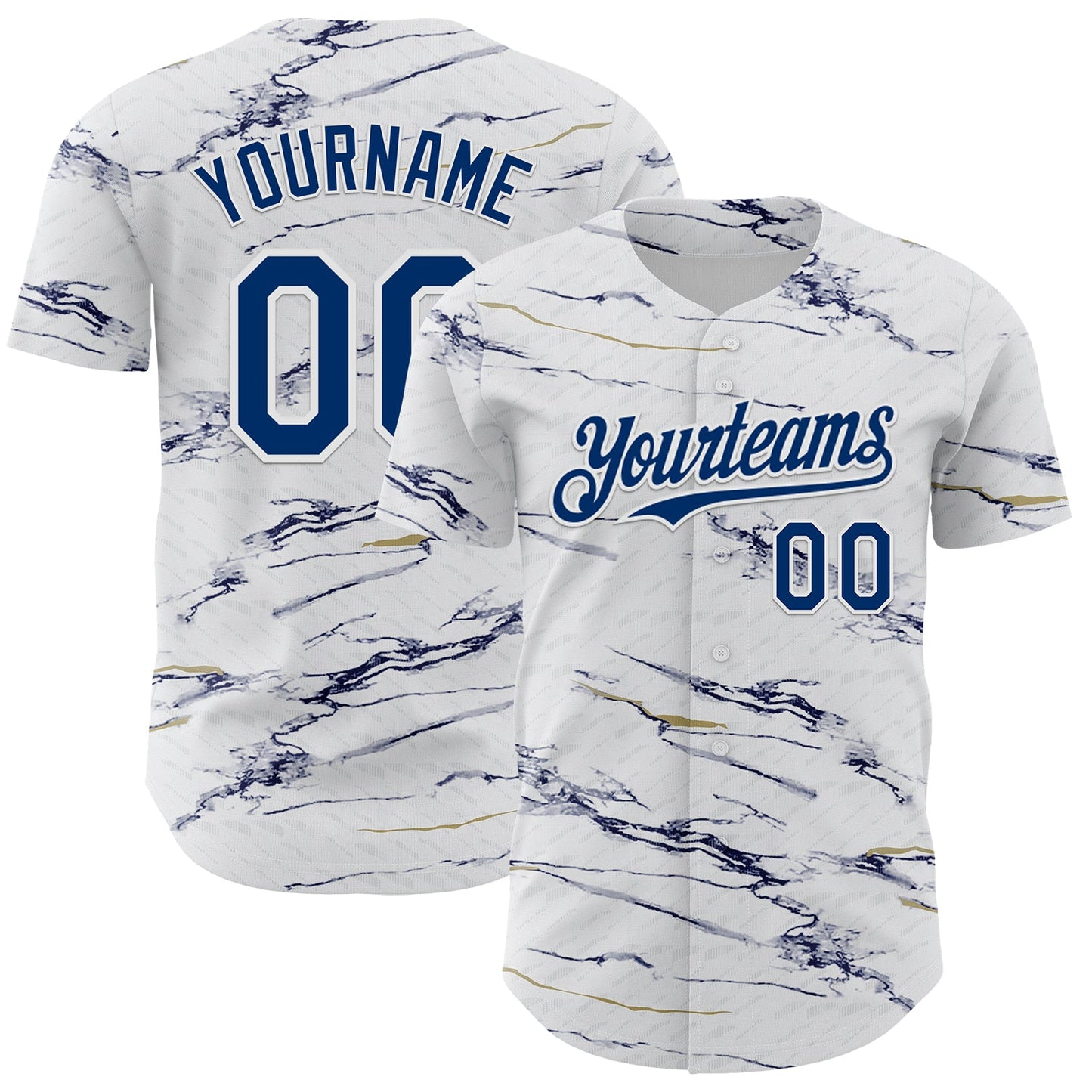 Custom White-US Navy Blue Italy Style Authentic Baseball Jersey - Main View