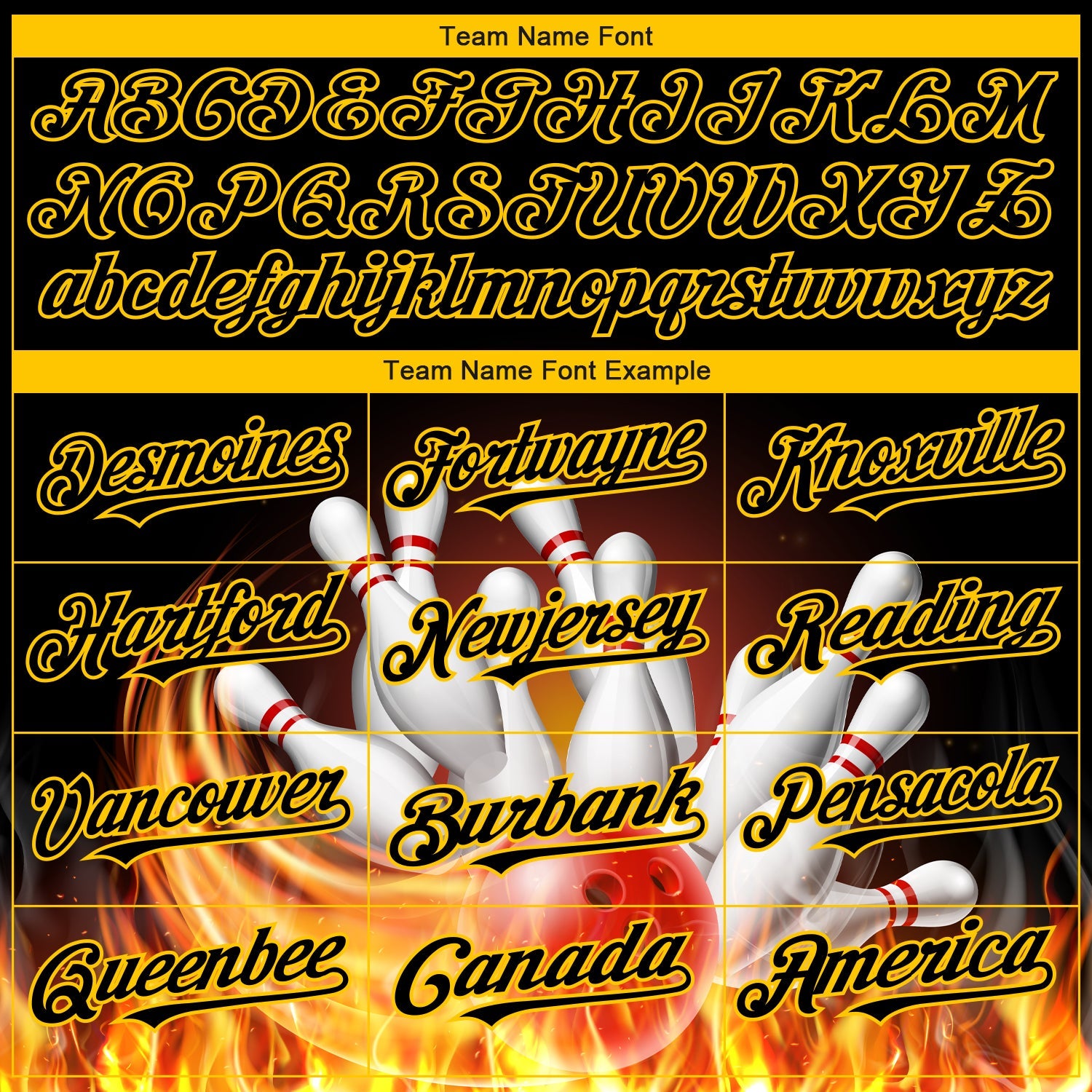 Custom Black Gold 3D Pattern Design Flame Bowling Authentic Baseball Jersey view 5