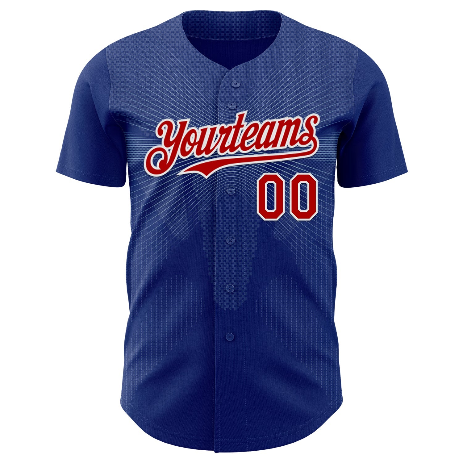 Custom Royal Red-White Japan Style Authentic Baseball Jersey view 2