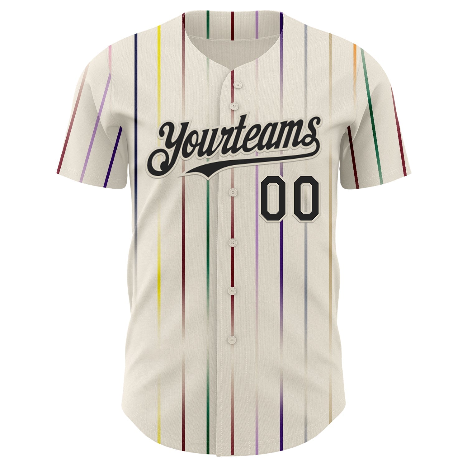 Custom Cream-Black Japan Style Authentic Baseball Jersey view 2