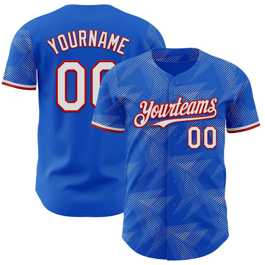Custom Blue White-Red Japan Style Authentic Baseball Jersey - Main View