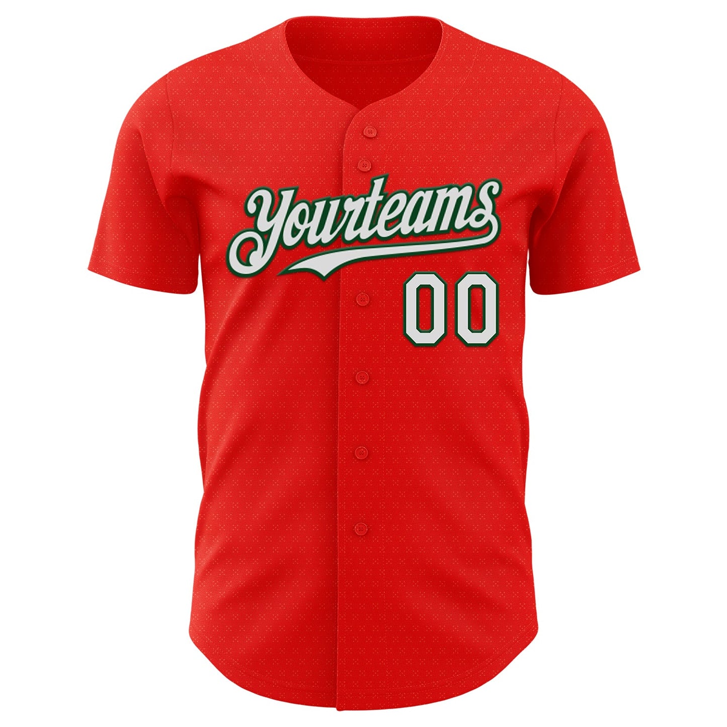 Custom Red White-Green Portugal Style Authentic Baseball Jersey view 2