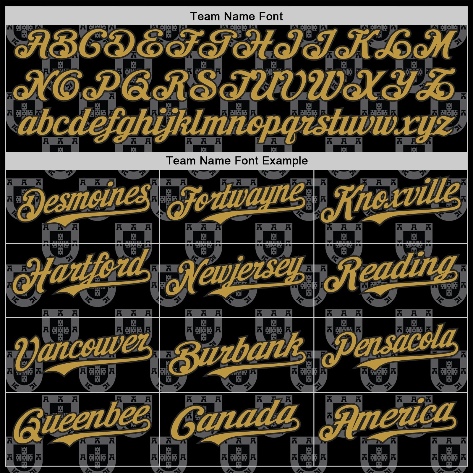 Custom Black-Old Gold Portugal Style Authentic Baseball Jersey view 4