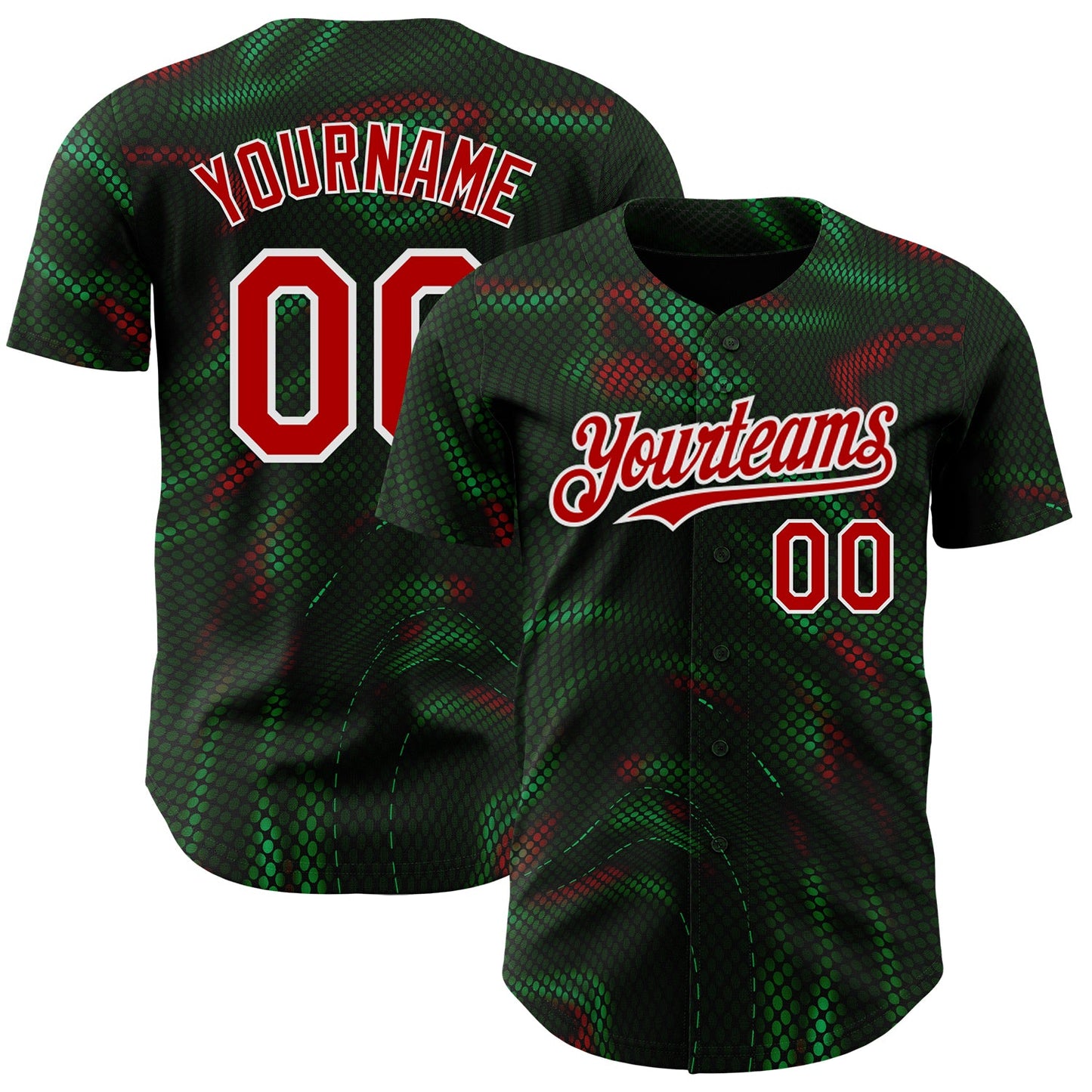 Custom White Red-Green Portugal Style Authentic Baseball Jersey - Main View