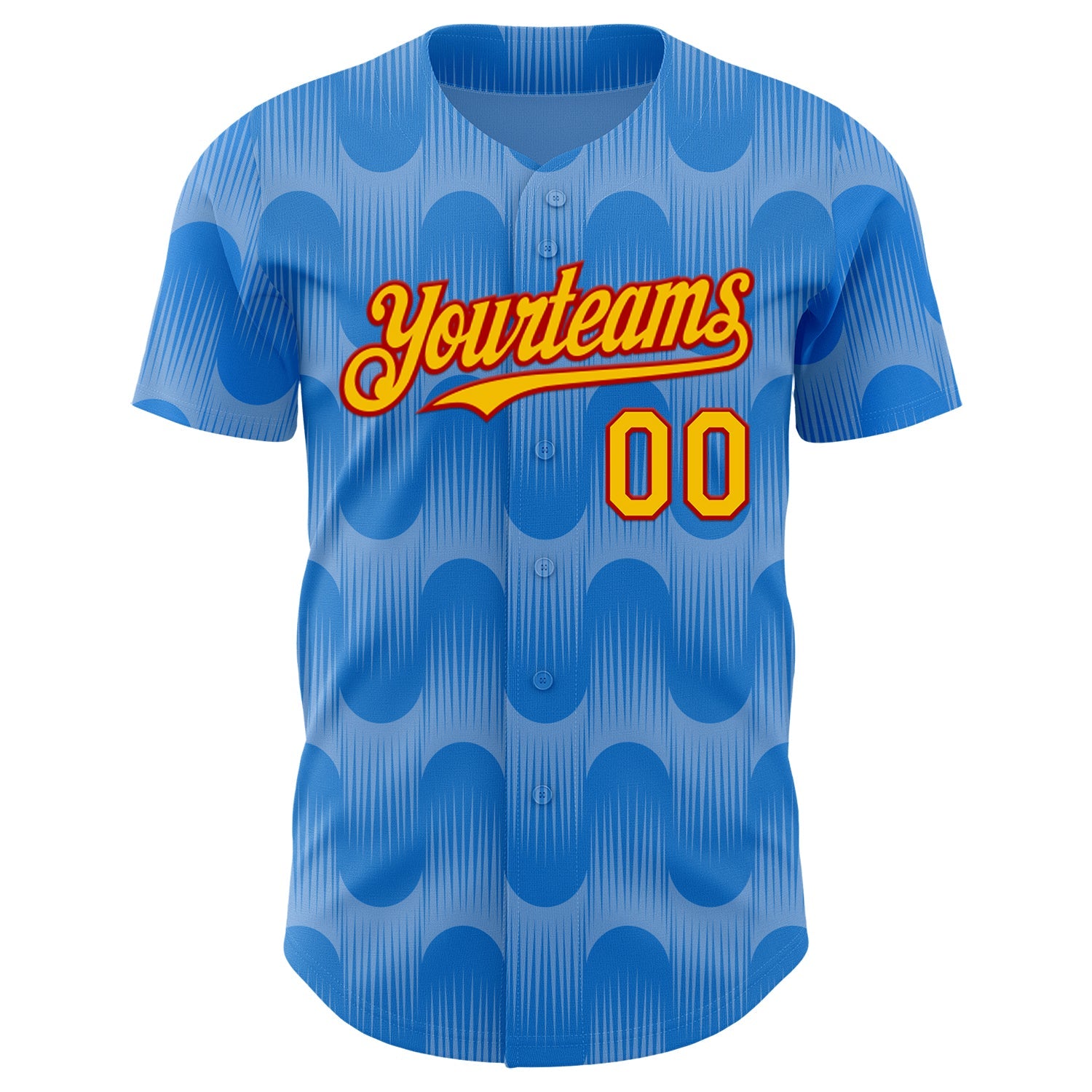 Custom Light Blue Yellow-Red Spain Style Authentic Baseball Jersey view 2