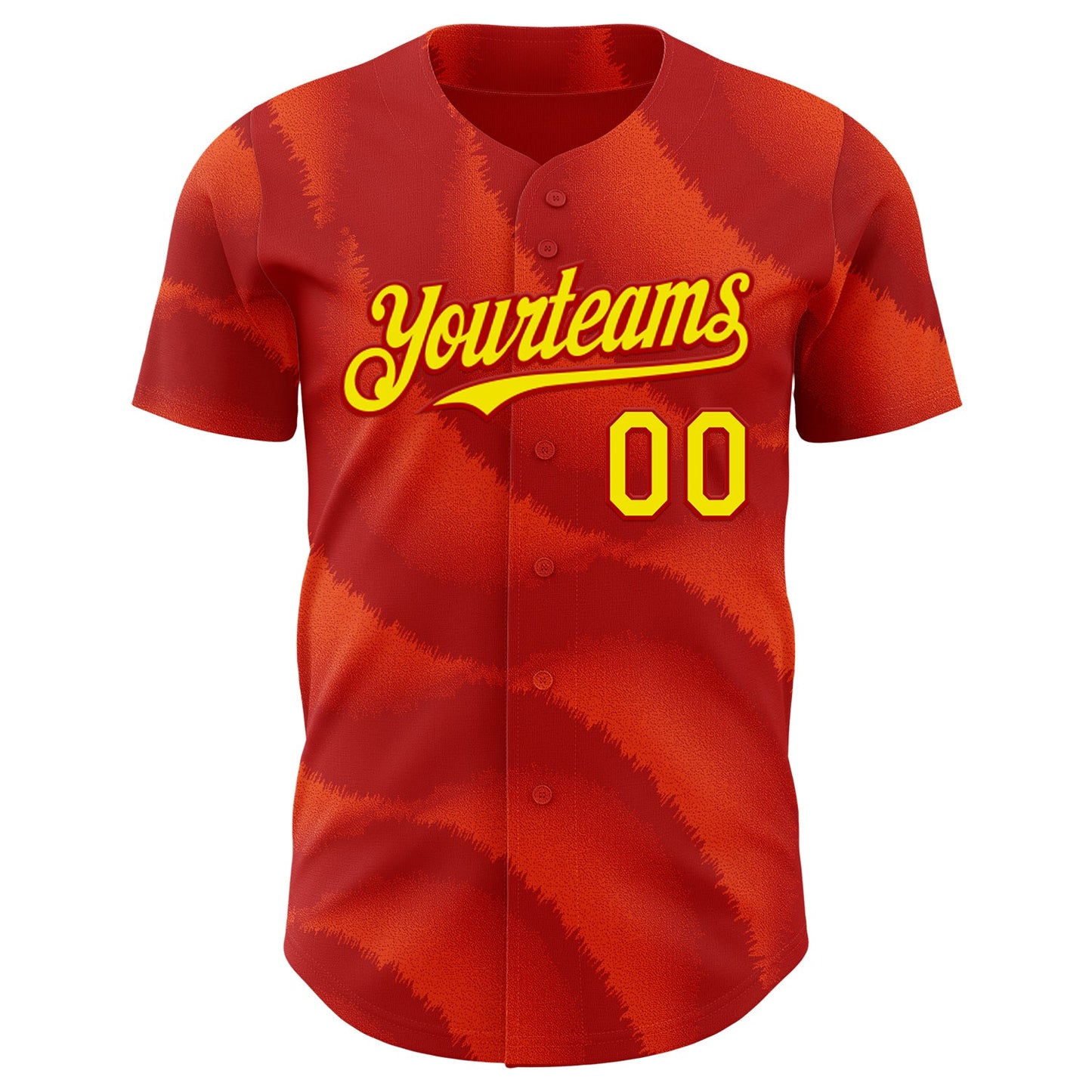 Custom Red-Light Yellow Spain Style Authentic Baseball Jersey view 2