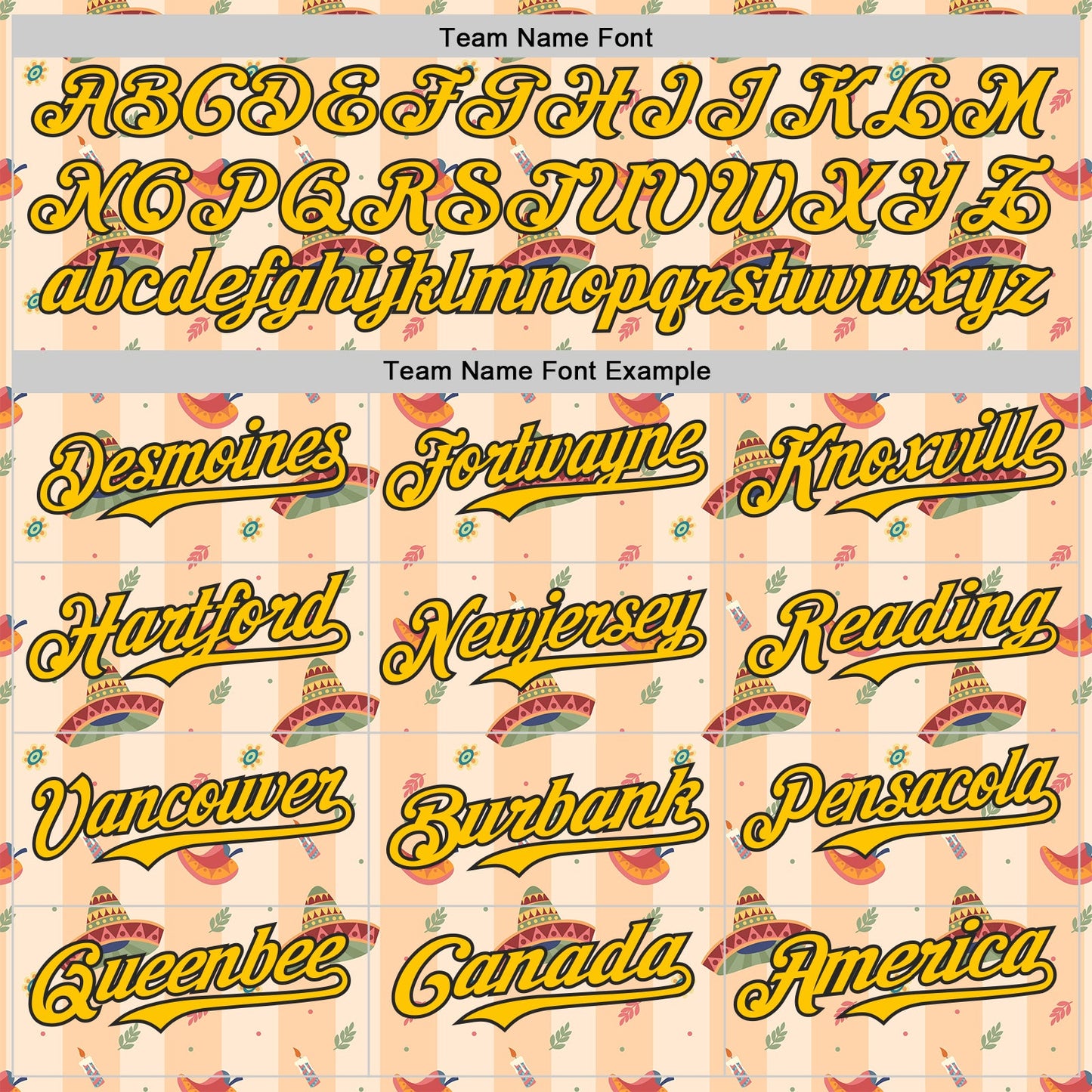 Custom Yellow-Black Cinco de Mayo Fiesta Mexican Sombrero Authentic Baseball Jersey view 4