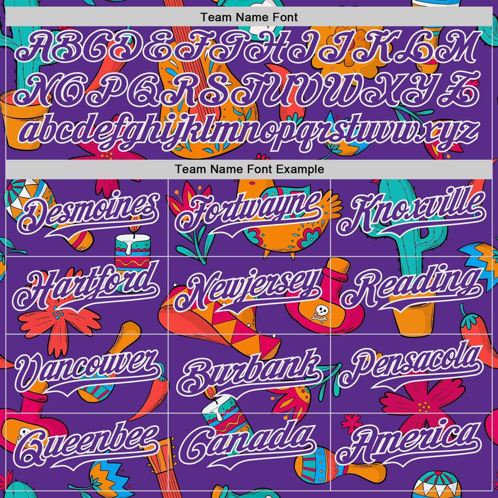 Custom Purple-White Cinco de Mayo Fiesta Guitar Sombrero Mexican Folk Art Authentic Baseball Jersey view 4