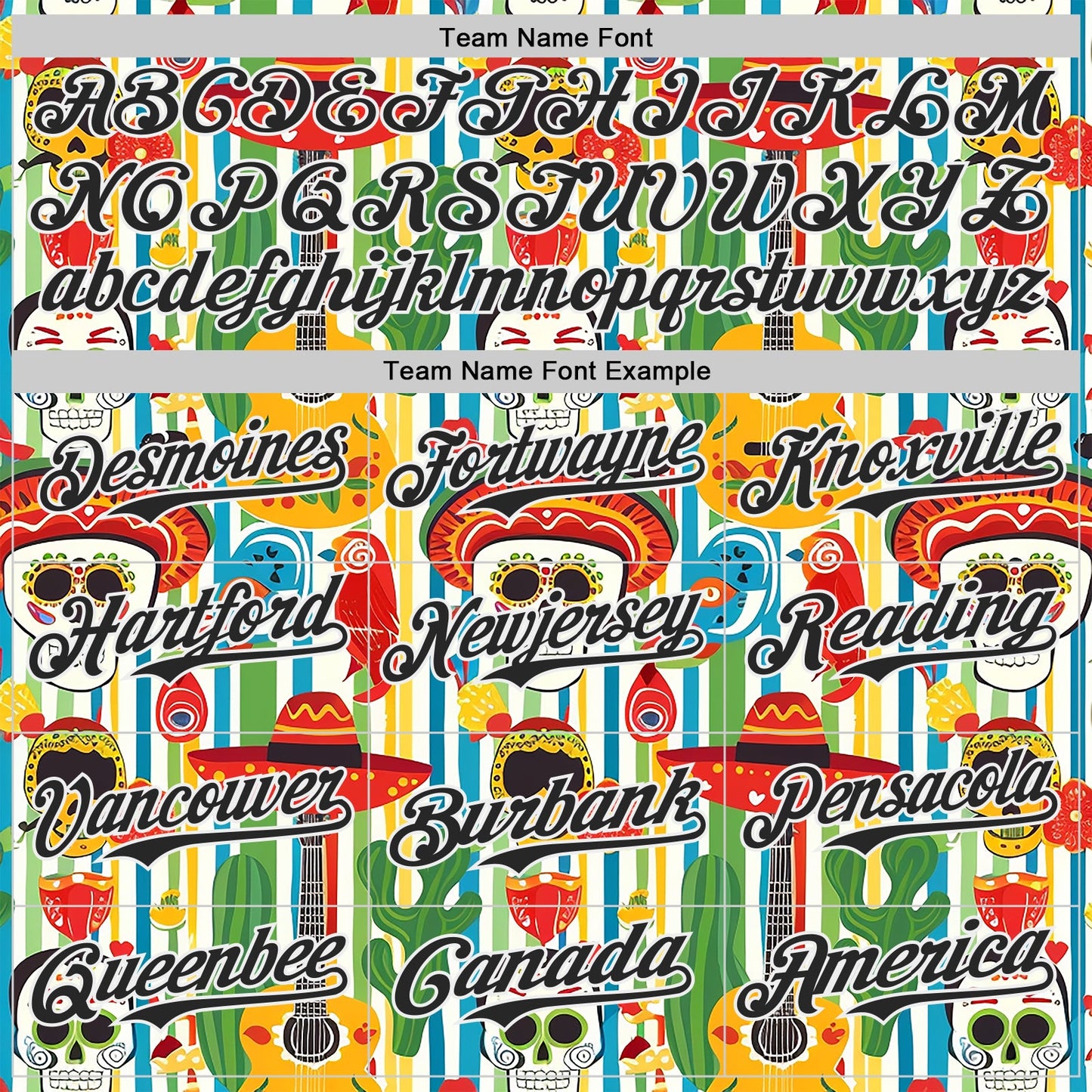 Custom White-Black Cinco de Mayo Sugar Skull Mexican Fiesta Cactus Guitar Authentic Baseball Jersey view 4