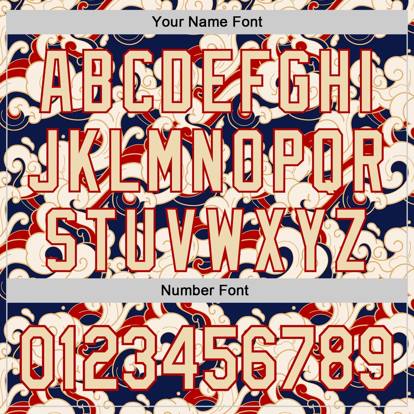 Custom Cream-Red Japanese Wave Authentic Baseball Jersey view 5