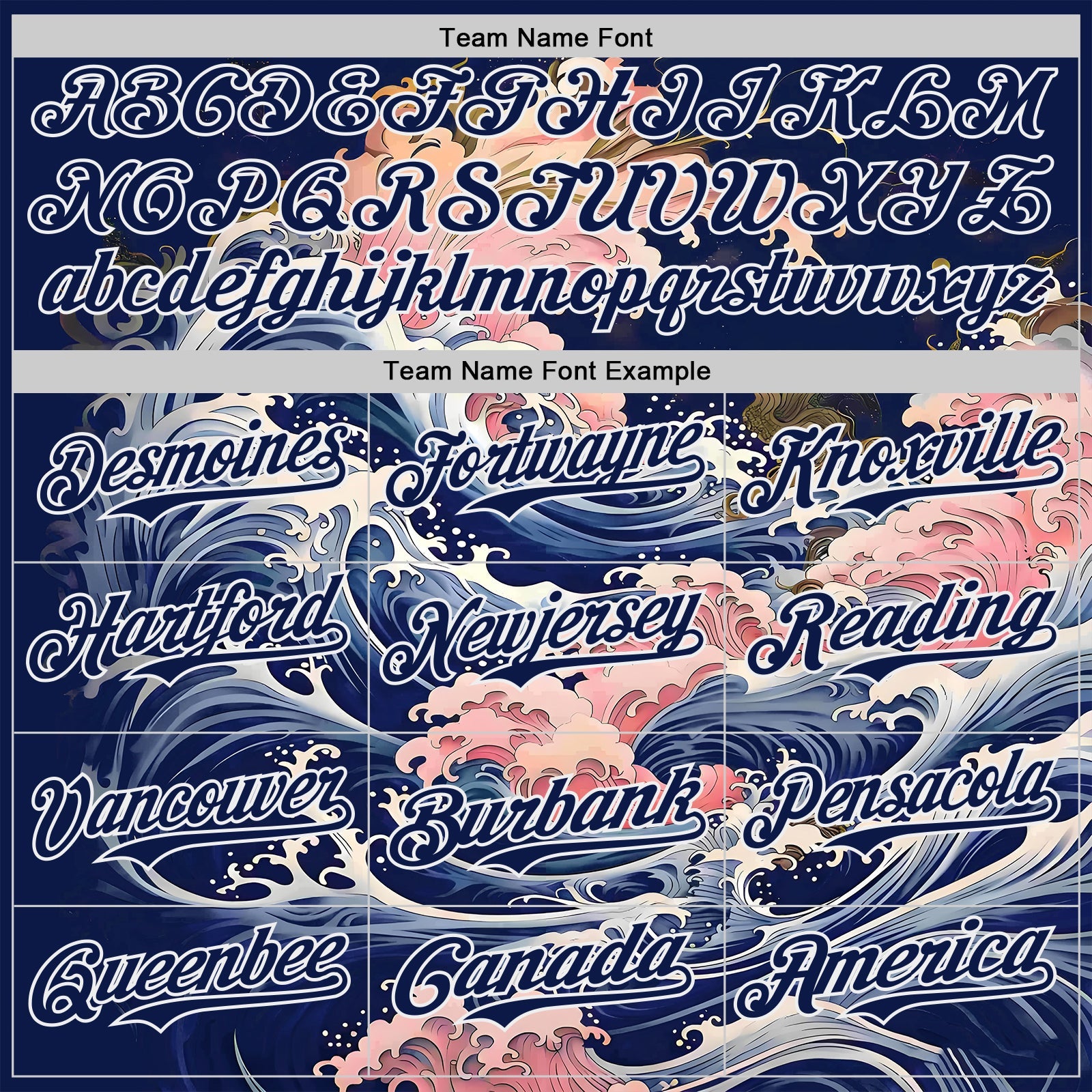 Custom Blue Navy-White Japanese Pastel Wave Authentic Baseball Jersey view 4