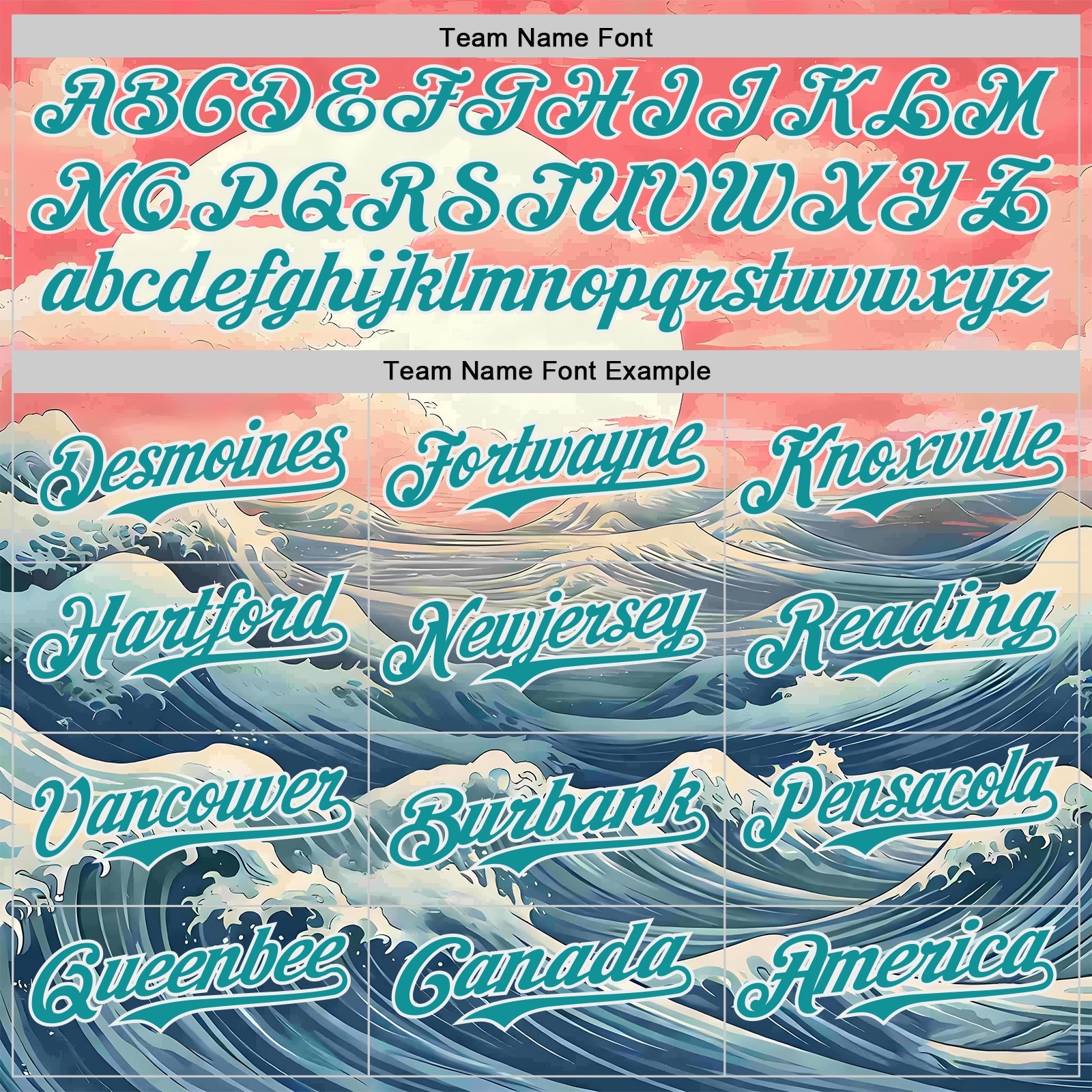 Custom Pink Teal-White Japanese Pastel Wave Authentic Baseball Jersey view 4
