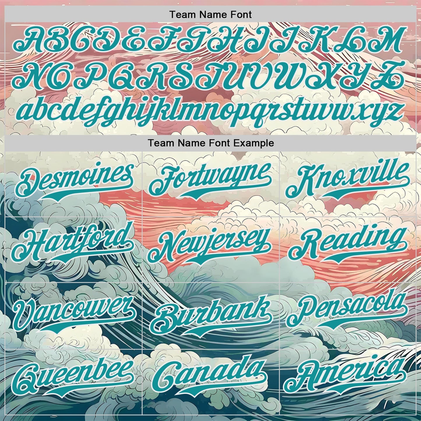 Custom Pink Teal-White Japanese Pastel Wave Authentic Baseball Jersey view 4