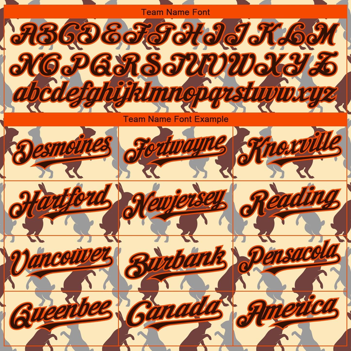 Custom City Cream Brown-Orange 3D Pattern Design Rabbit Authentic Baseball Jersey view 4