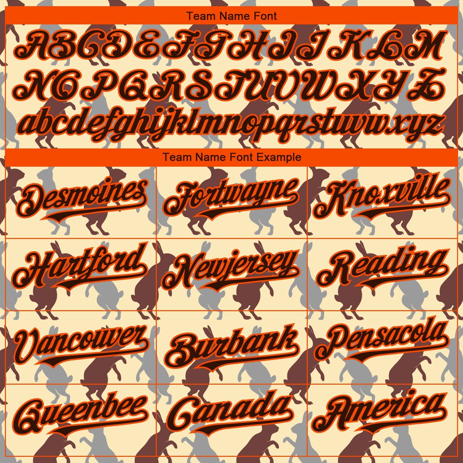 Custom City Cream Brown-Orange 3D Pattern Design Rabbit Authentic Baseball Jersey view 4