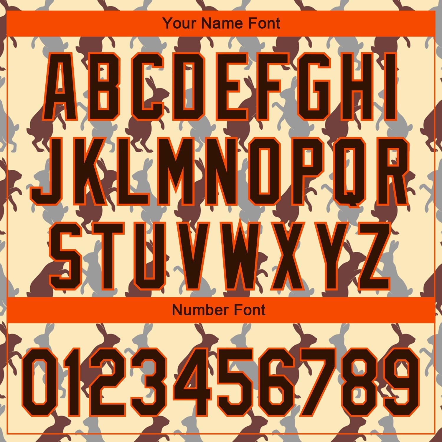 Custom City Cream Brown-Orange 3D Pattern Design Rabbit Authentic Baseball Jersey view 5