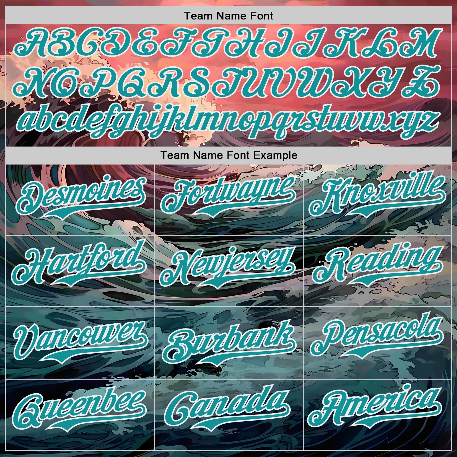 Custom Pink Teal-White Japanese Wave Authentic Baseball Jersey view 4