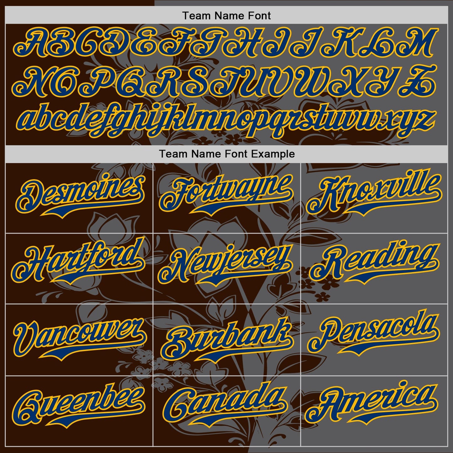 Custom Steel Gray US Navy Blue Brown-Gold Geometric Color Block Asymmetry Tropical Floral Authentic Baseball Jersey view 4
