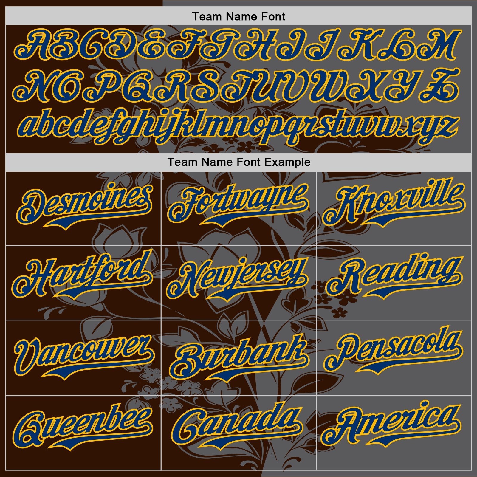 Custom Steel Gray US Navy Blue Brown-Gold Geometric Color Block Asymmetry Tropical Floral Authentic Baseball Jersey view 4