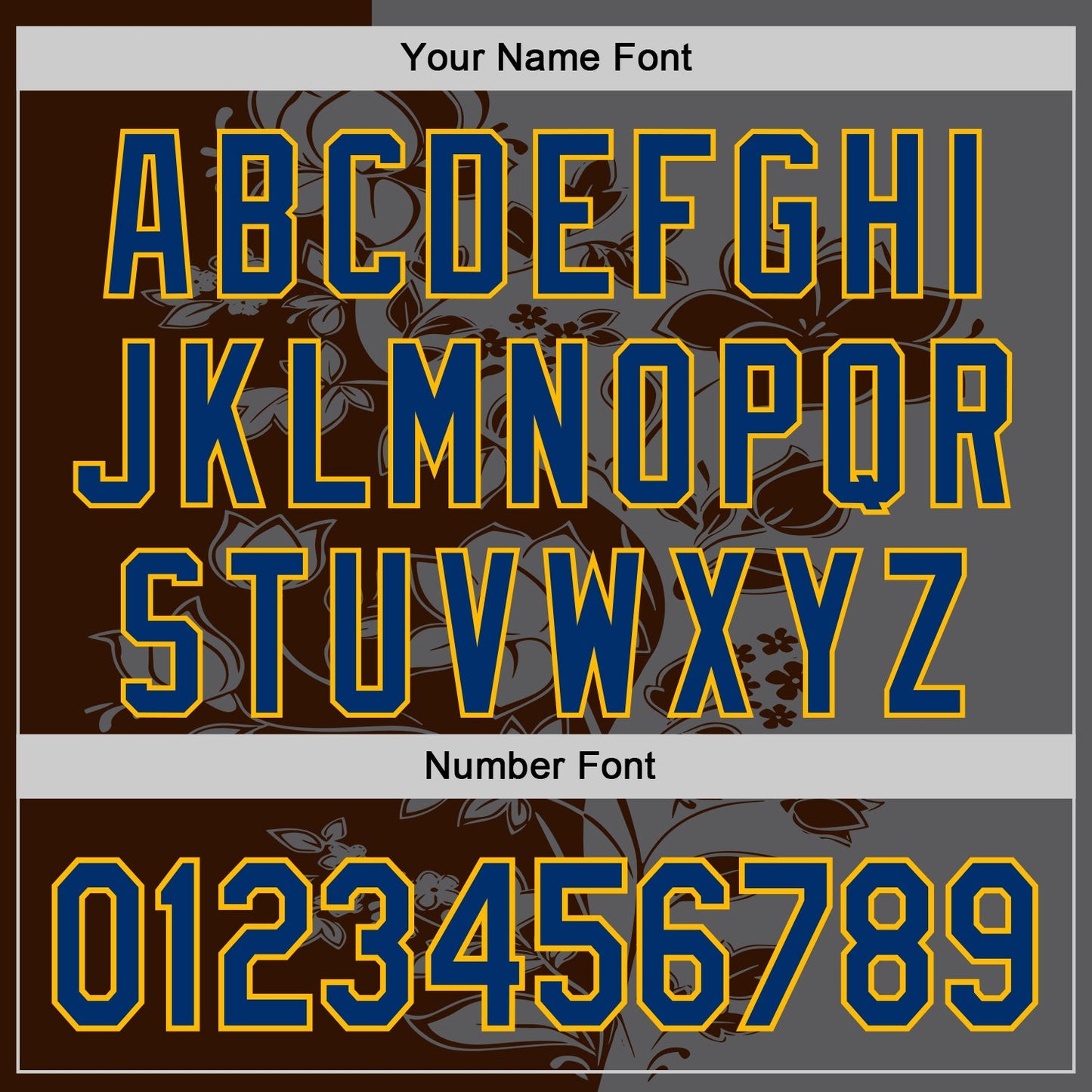 Custom Steel Gray US Navy Blue Brown-Gold Geometric Color Block Asymmetry Tropical Floral Authentic Baseball Jersey view 5