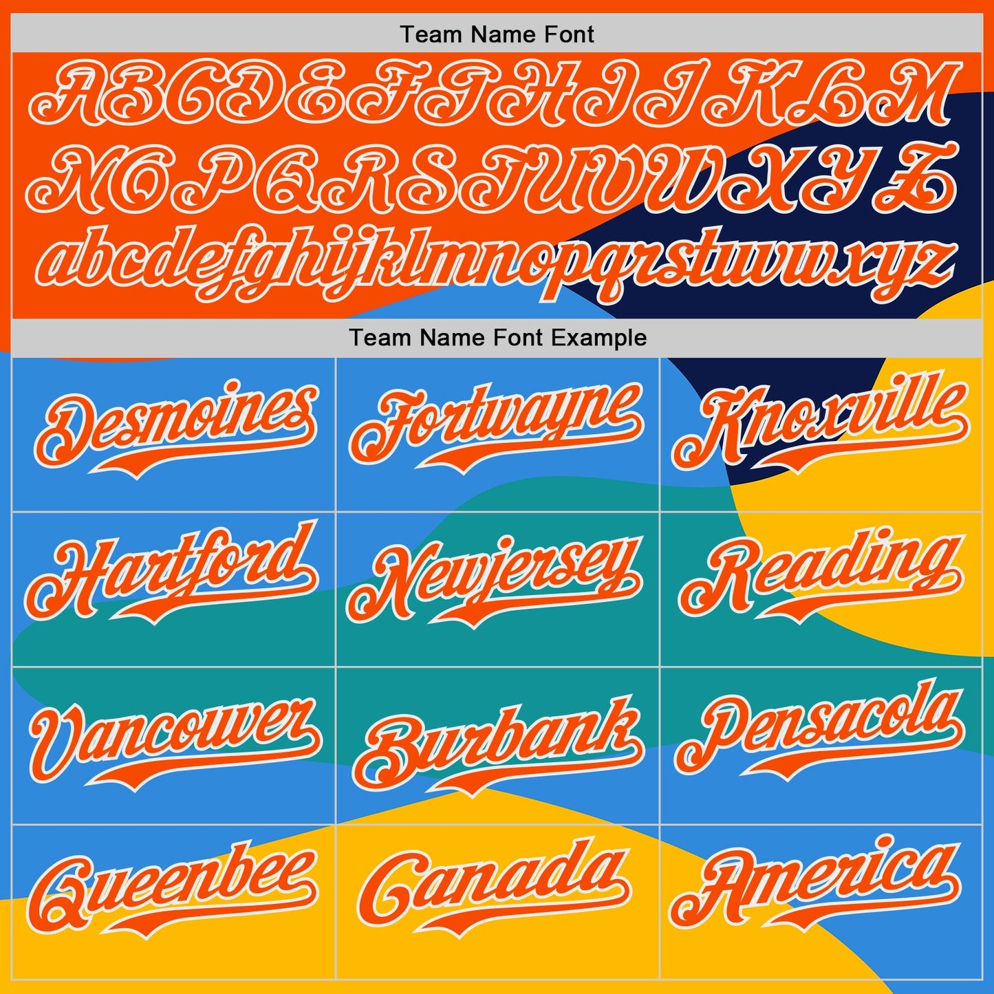 Custom Orange Blue Yellow-White Geometric Patchwork Asymmetry Wave Color Block Authentic Baseball Jersey view 4
