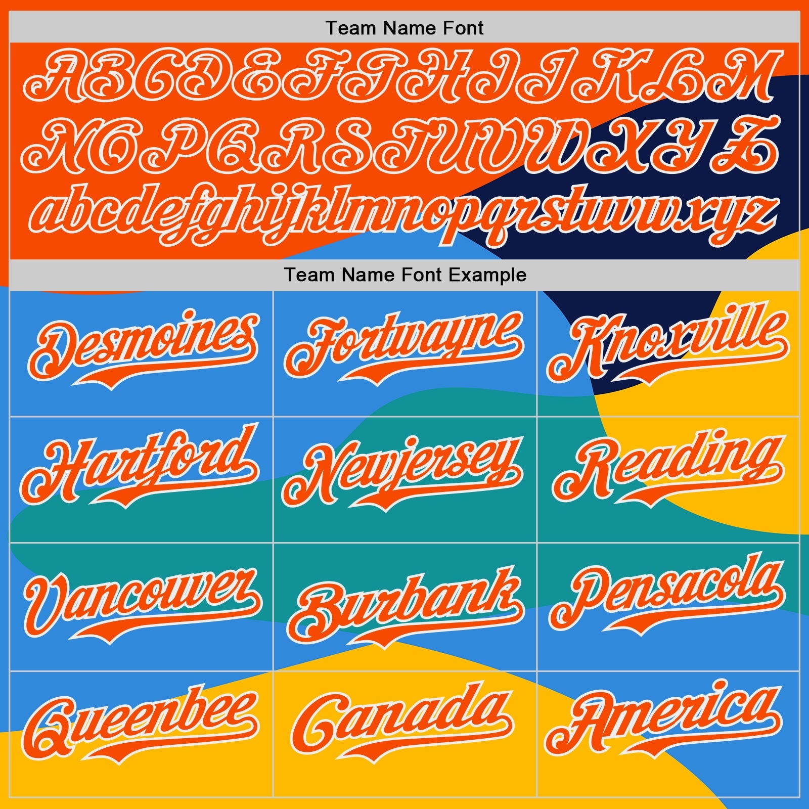 Custom Orange Blue Yellow-White Geometric Patchwork Asymmetry Wave Color Block Authentic Baseball Jersey view 4