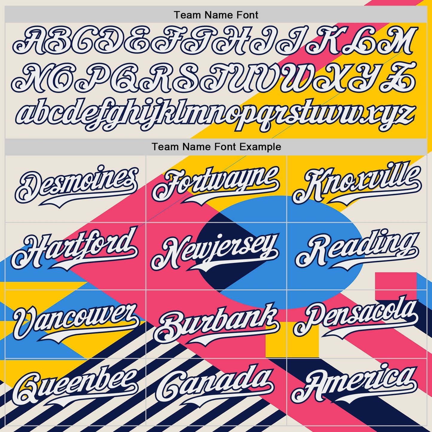 Custom Cream White Neon Pink Yellow-Navy Geometric Patchwork Asymmetry Authentic Baseball Jersey view 4